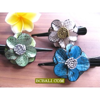 Bali Leather Snake Hair Clips Accessories Handmade